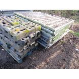 STACK OF 24NO HERAS TYPE SOLID SITE FENCE PANELS 1.8M HEIGHT X 2.1M WIDTH APPROX WITH A PALLET OF FE