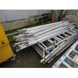 ALUMINIUM TOWER SCAFFOLD PARTS INCLUDING POLES AND UPRIGHTS AS SHOWN. THIS LOT IS SOLD UNDER THE