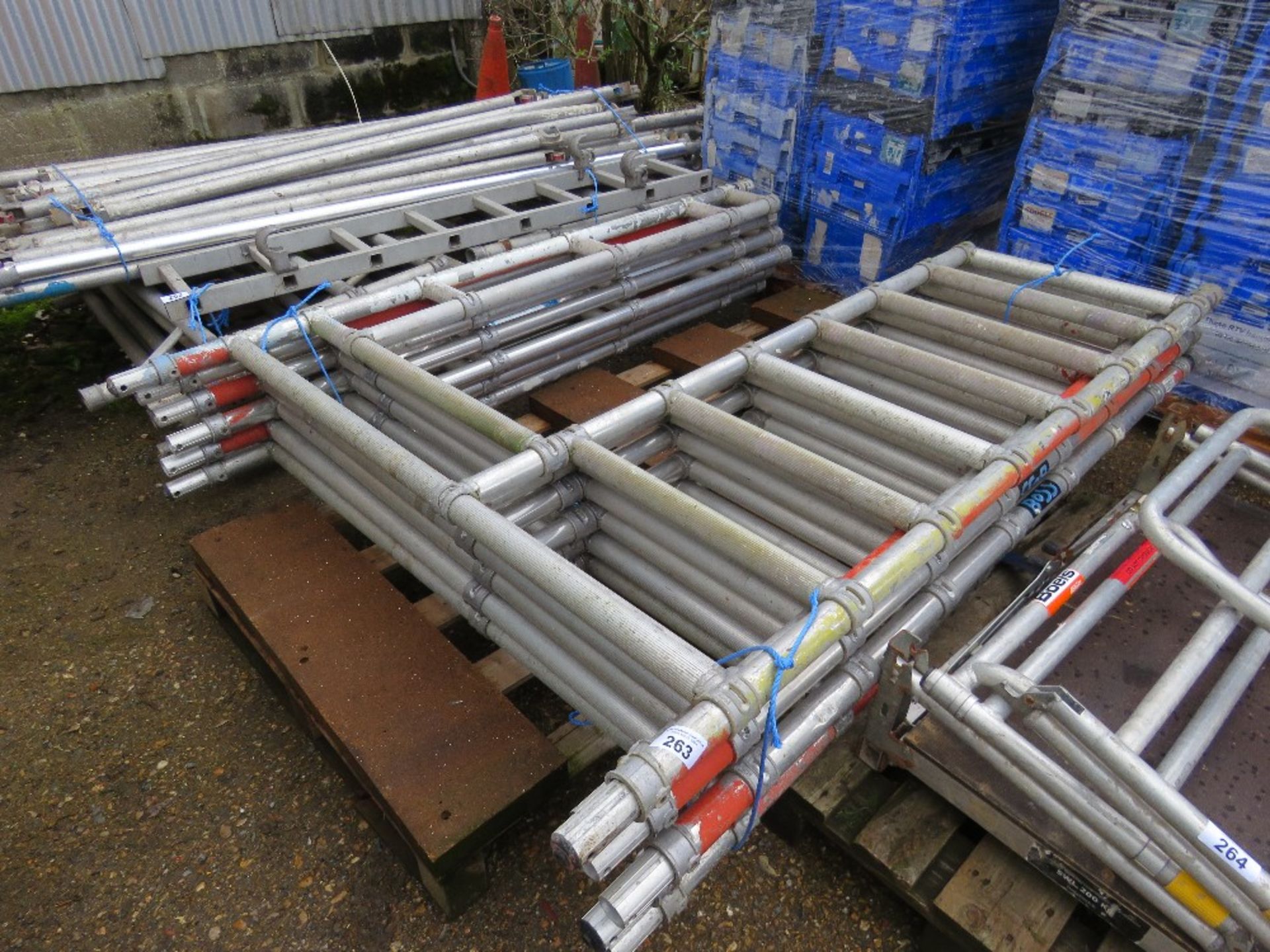 6NO DOUBLE WIDTH WALK THROUGH SCAFFOLD TOWER SECTIONS. THIS LOT IS SOLD UNDER THE AUCTIONEERS MAR