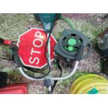 LARGE STRIMMER, STOP SIGN, FUEL TANK AND GARDEN HOSE.....THIS LOT IS SOLD UNDER THE AUCTIONEERS MARG