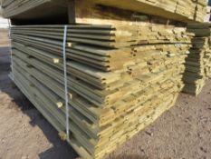LARGE PACK OF TREATED SHIPLAP TIMBER CLADDING BOARDS 1.73M LENGTH X 100MM WIDTH APPROX.
