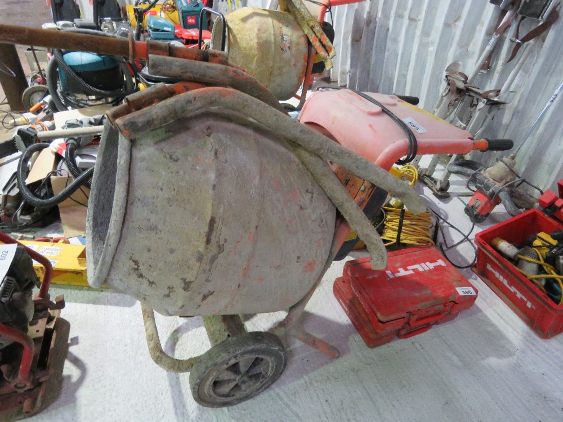 BELLE 110VOLT CEMENT MIXER WITH A STAND. DIRECT FROM LOCAL RETIRING BUILDER. THIS LOT IS SOLD U