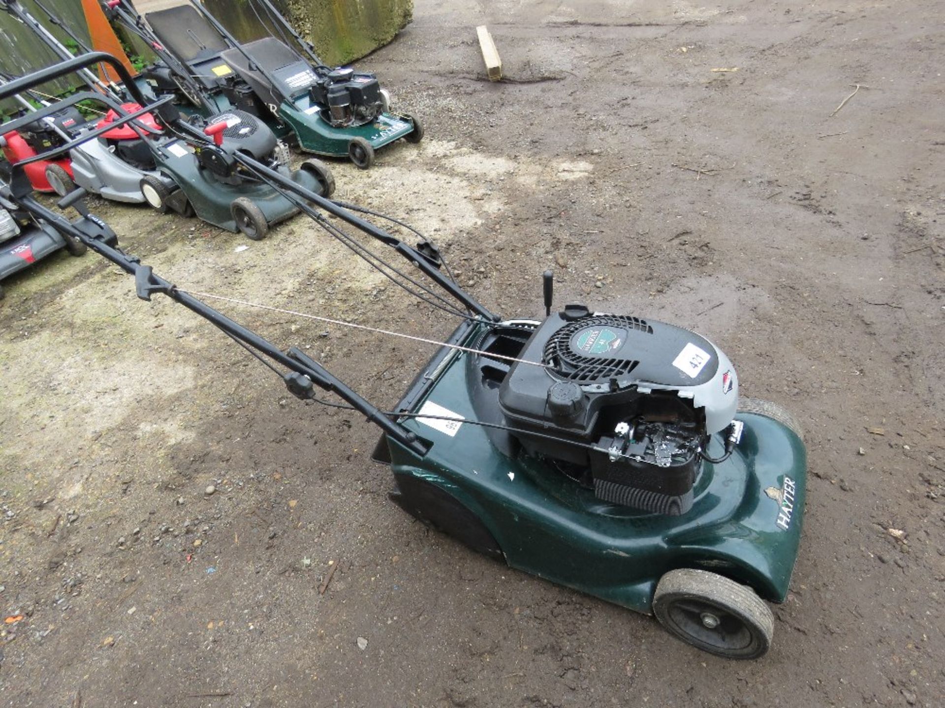 HAYTER HARRIER 41 PETROL ENGINE ROLLER MOWER, NO COLLECTOR.....THIS LOT IS SOLD UNDER THE AUCTIONEER - Image 2 of 4