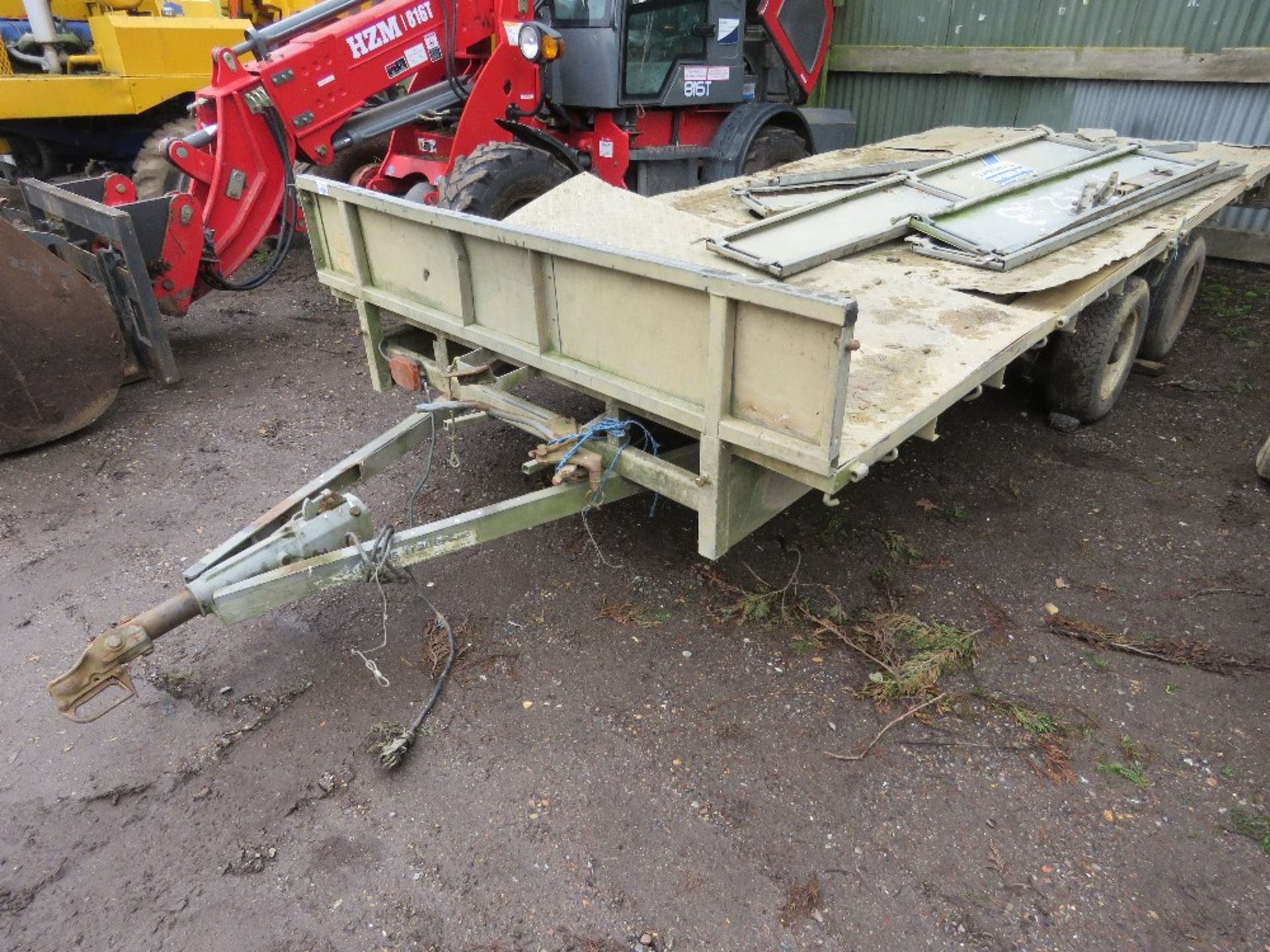 IFOR WILLIAMS TWIN AXLED LM166G FLAT BED PLANT TRAILER. SOURCED FROM FARM CLOSURE / LIQUIDATION. - Image 3 of 7