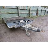 HEAVY DUTY TWIN AXLED BEAVERTAIL PLANT TRAILER WITH RAMPS AND WINCH (CONTROL IN OFFICE) 16FT X 7FT B