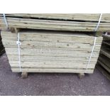 LARGE PACK OF TREATED FEATHER EDGE FENCE CLADDING TIMBER BOARDS. 1.50M LENGTH X 100MM WIDTH APPROX.