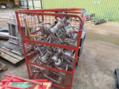 STILLAGE CONTAINING A LARGE QUANTITY OF PIPE ROLLER STANDS. SOURCED FROM COMPANY LIQUIDATION