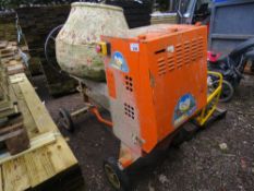 BELLE 100XT ELECTRIC 110VOLT POWERED SITE CEMENT MIXER, RECENTLY WORKING, SURPLUS TO REQUIREMENTS.