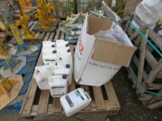 PALLET CONTAINING LATEX ADDITIVES PLUS A STILLAGE OF ASSORTED BUILDING SUNDRIES ETC. THIS LOT I