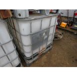 2NO IBC PLASTIC PALLET TANKS. THIS LOT IS SOLD UNDER THE AUCTIONEERS MARGIN SCHEME, THEREFORE NO