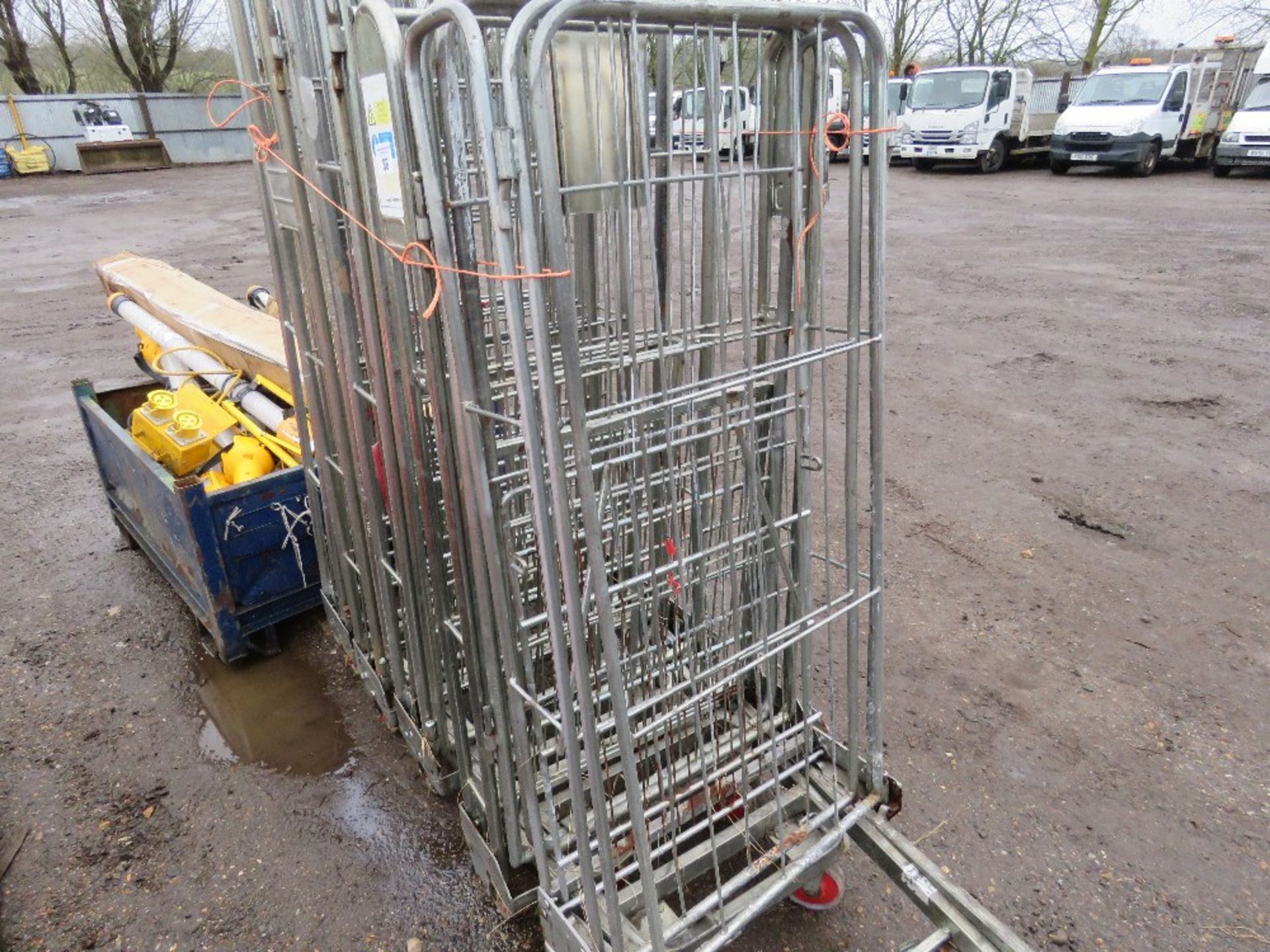 5NO METAL WAREHOUSE TROLLEYS, MESH SIDED.....THIS LOT IS SOLD UNDER THE AUCTIONEERS MARGIN SCHEME, T