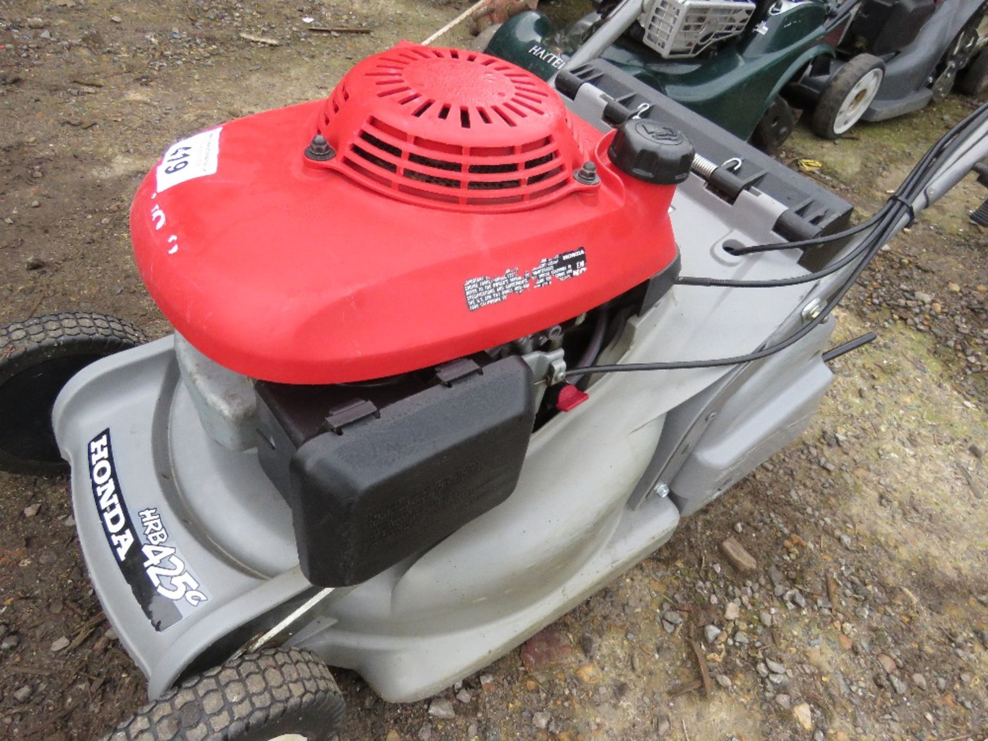 HONDA HRB425 PETROL ENGINE ROLLER MOWER, NO COLLECTOR.....THIS LOT IS SOLD UNDER THE AUCTIONEERS MAR