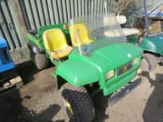 JOHN DEERE GATOR 2WD PETROL ENGINED OFF ROAD UTILITY VEHICLE. WHEN TESTED WAS SEEN TO RUN, DRIVE, ST