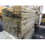 LARGE PACK OF TREATED FEATHER EDGE TIMBER CLADDING BOARDS 1.05M LENGTH X 100MM WIDTH APPROX.