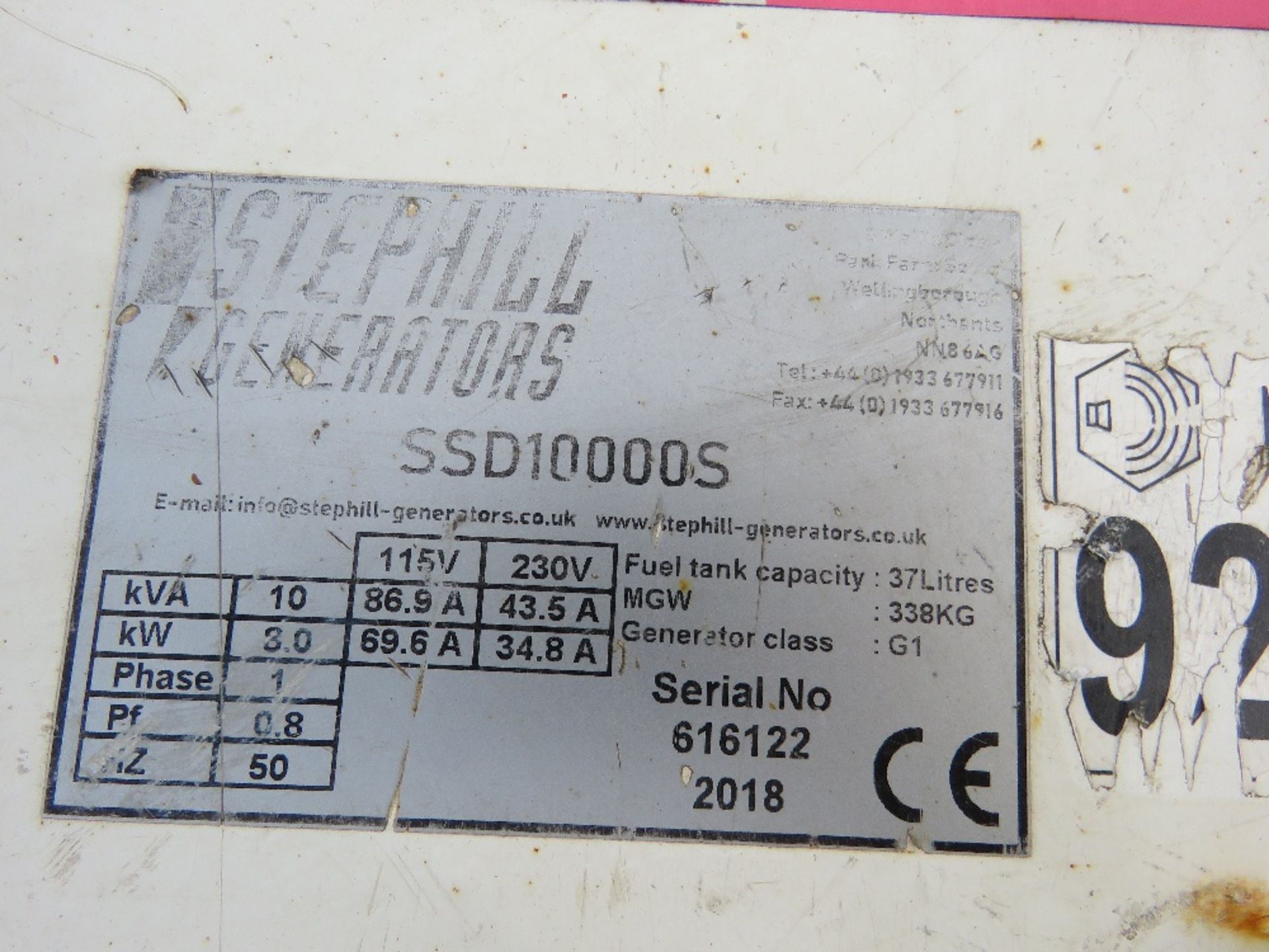 STEPHILL SSD10000S 10KVA BARROW GENERATOR. THX6760 - Image 4 of 7