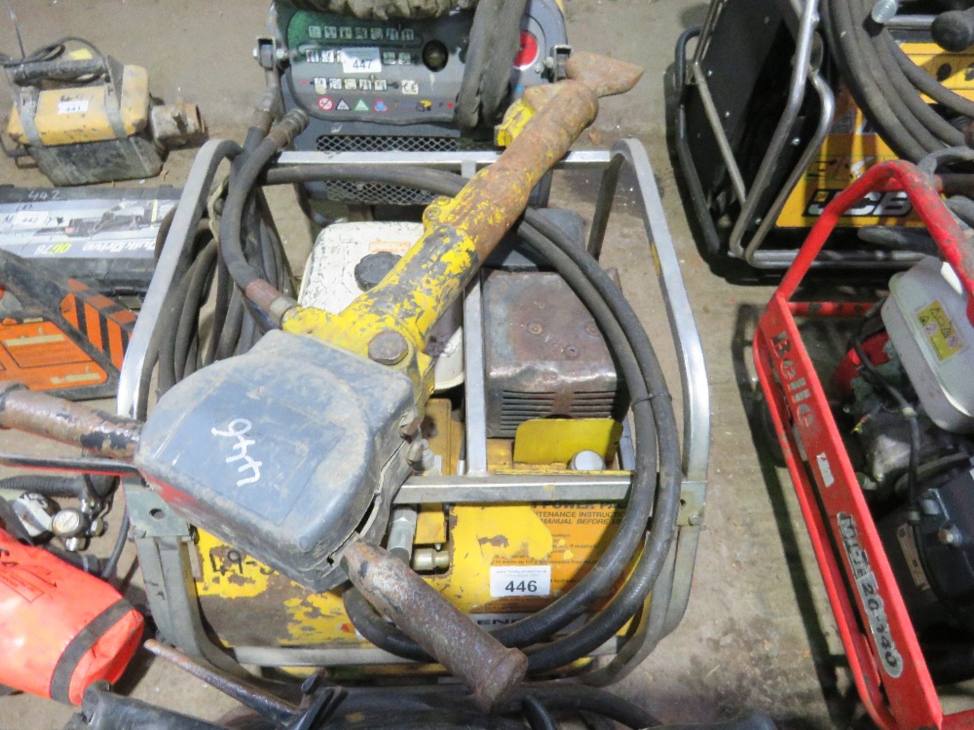 BENFORD HYDRAULIC BREAKER PACK WITH HOSE AND GUN. - Image 2 of 3