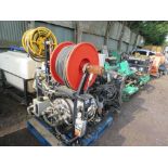 YANMAR 4 CYLINDER ENGINED JETTER PUMP UNIT WITH HOSE REELS AND TANK. when tested was seen to start