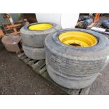 4NO 8 STUD SUPER SINGLE WHEELS AND TYRES 385/65/22.5 DIRECT EX LOCAL FARM.