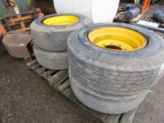 4NO 8 STUD SUPER SINGLE WHEELS AND TYRES 385/65/22.5 DIRECT EX LOCAL FARM.