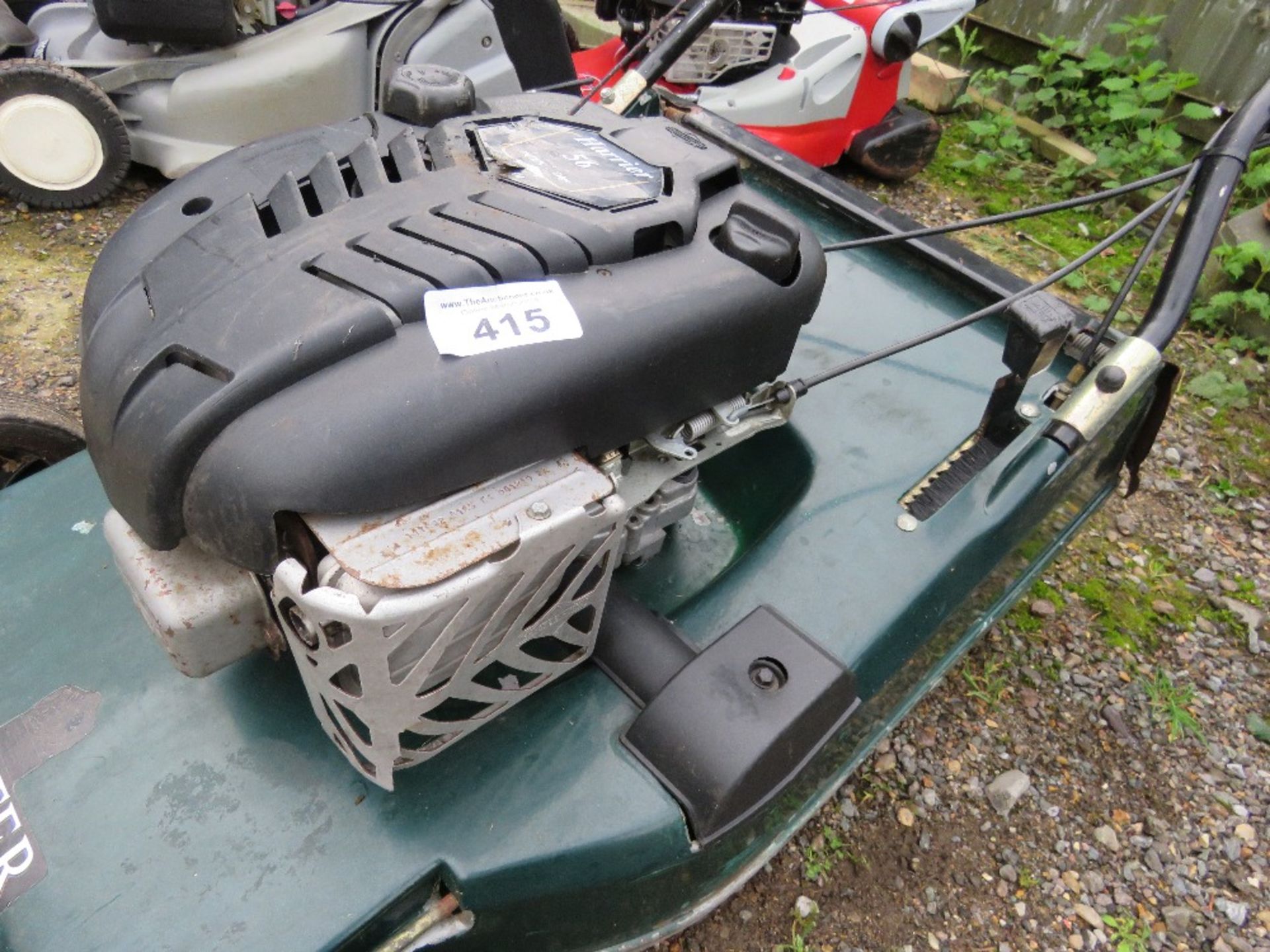 HAYTER HARRIER 56 PETROL ENGINE ROLLER MOWER, NO COLLECTOR.....THIS LOT IS SOLD UNDER THE AUCTIONEER