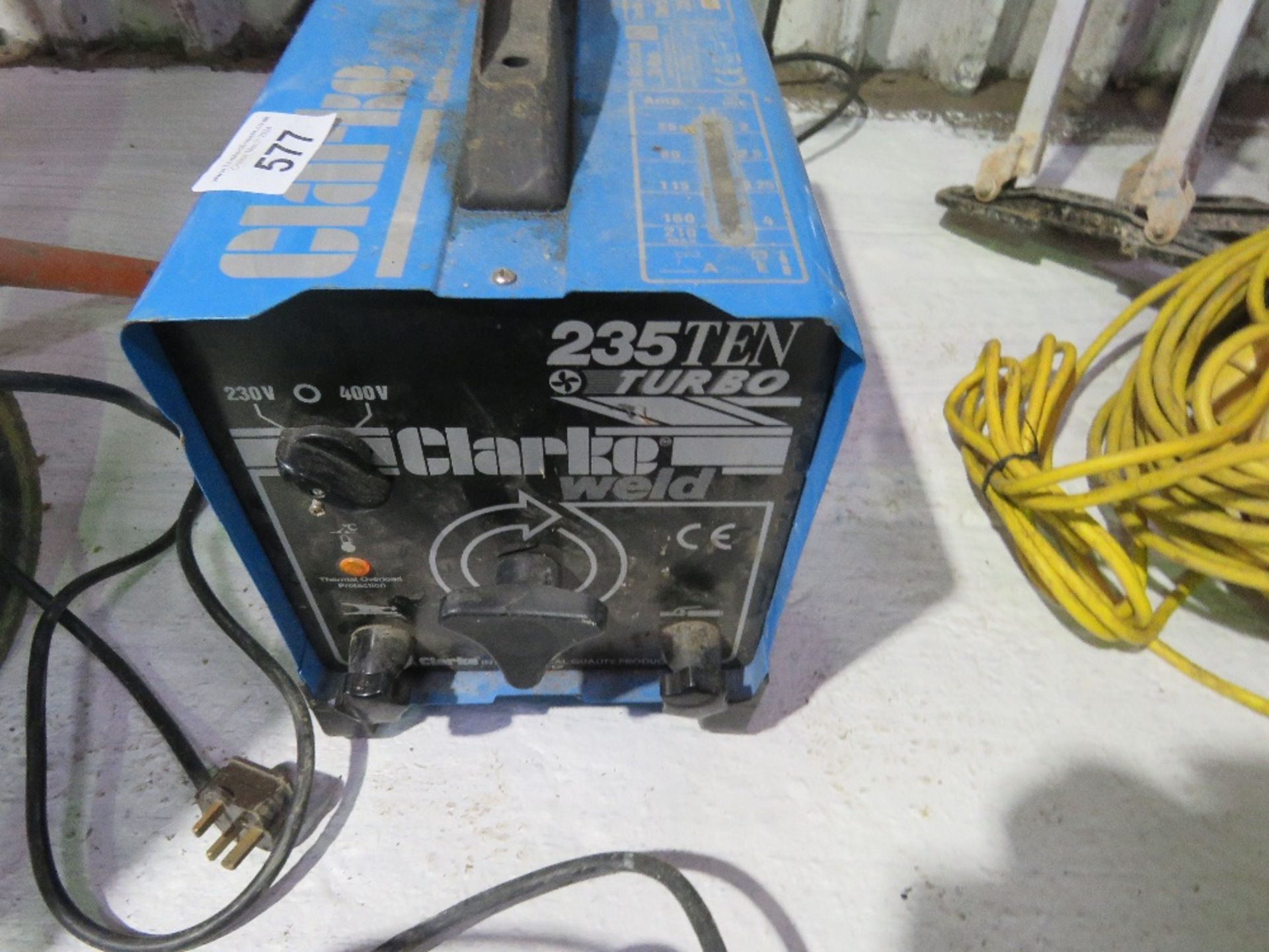 CLARKE 235 TURBO ARC WELDER WITH LEADS. DIRECT FROM LOCAL RETIRING BUILDER. THIS LOT IS SOLD UN - Image 2 of 7