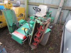 RANSOMES 213 TRIPLE RIDE ON CYLINDER MOWER WITH KUBOTA ENGINE. WHEN TESTED WAS SEEN TO RUN, DRIVE, M