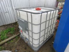 IBC PLASTIC PALLET TANK. THIS LOT IS SOLD UNDER THE AUCTIONEERS MARGIN SCHEME, THEREFORE NO VAT W