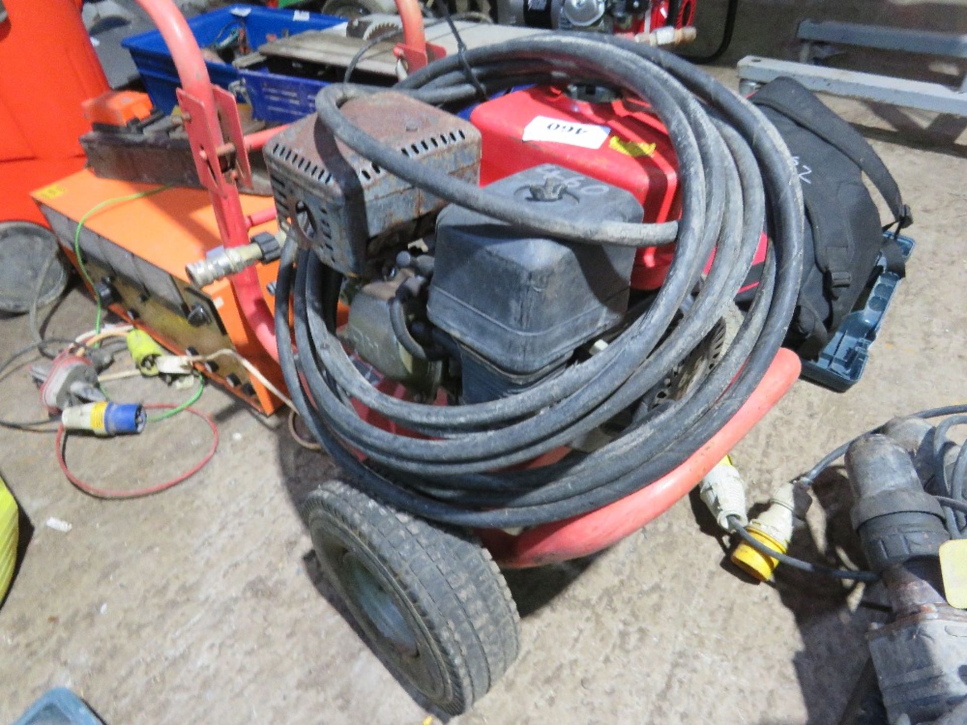 PETROL ENGINED POWER WASHER WITH HOSE, 6.5HP POWERED. SOURCED FROM LOCAL DEPOT CLOSURE.