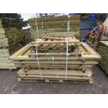 STACK OF 9NO MIXED SIZED WOODEN GARDEN GATES.