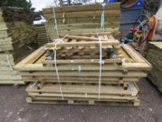 STACK OF 9NO MIXED SIZED WOODEN GARDEN GATES.