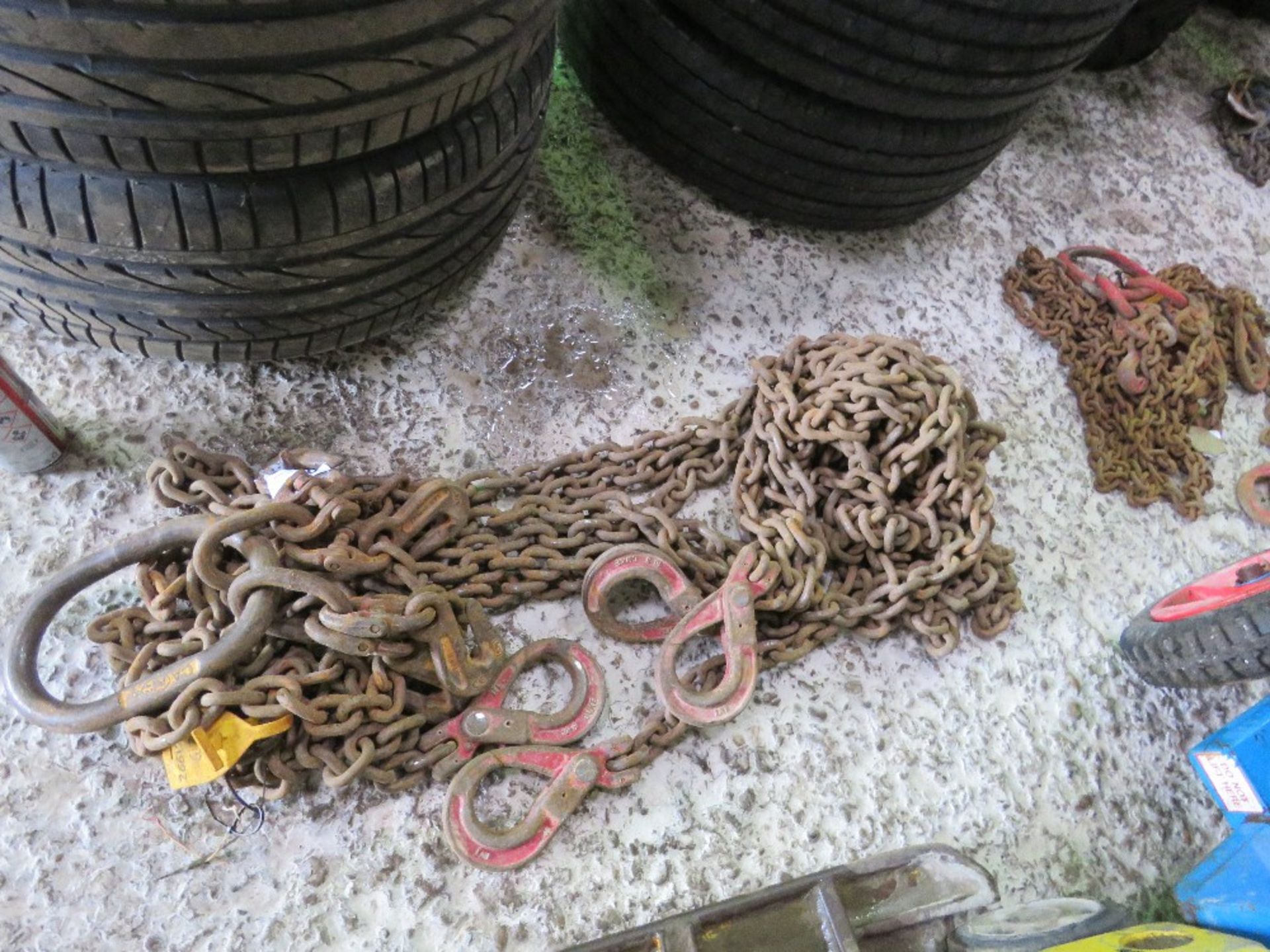 4 LEGGED LIFTING CHAINS WITH SHORTENERS, 19FT OVERALL LENGTH APPROX. - Image 2 of 4