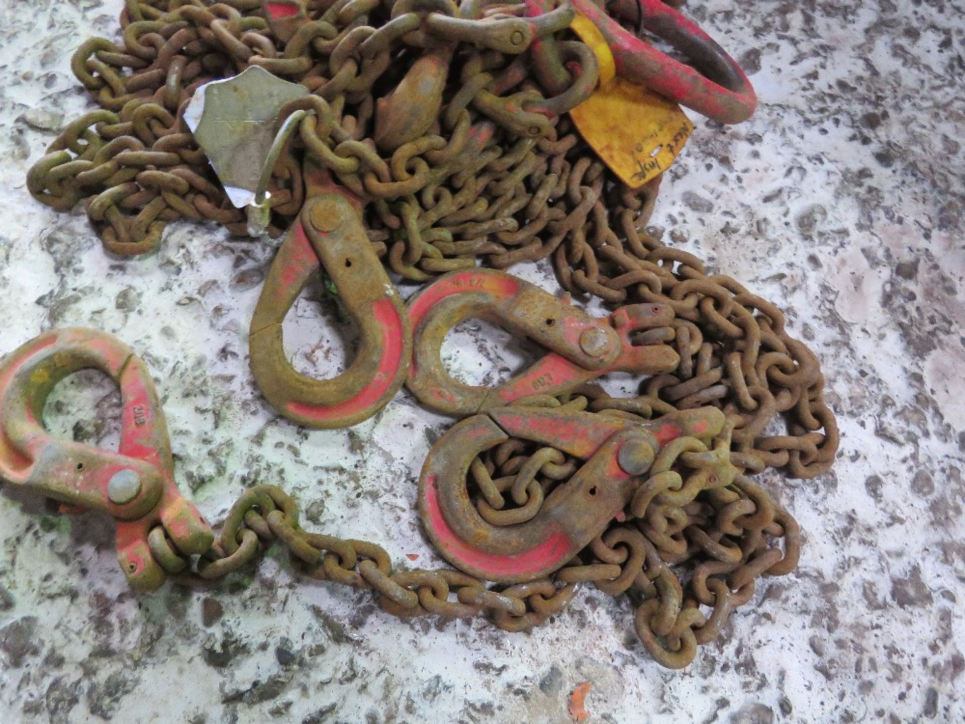 4 LEGGED LIFTING CHAINS WITH SHORTENERS, 9FT OVERALL LENGTH APPROX. - Image 2 of 3