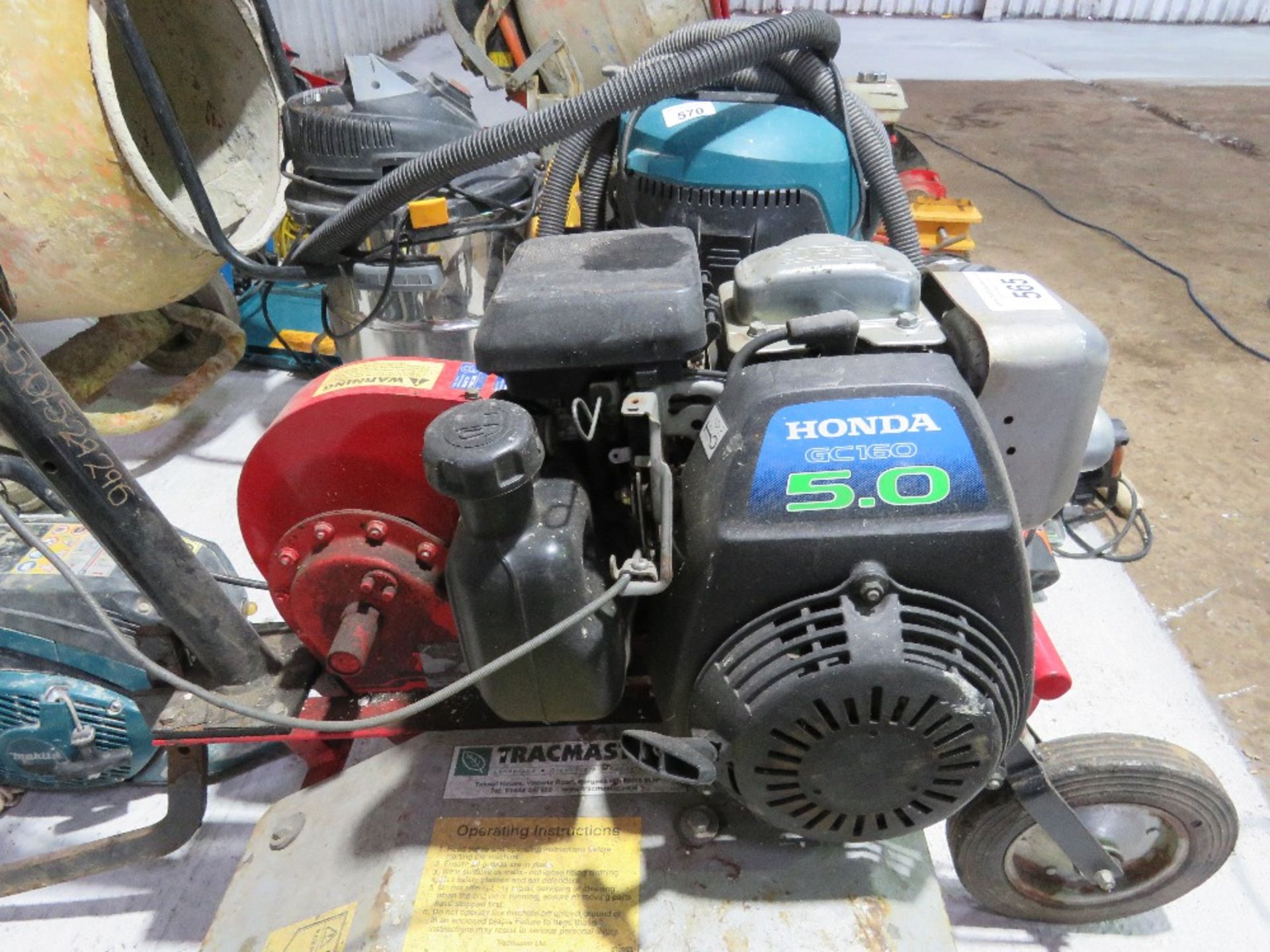 TRACMASTER 5HP HONDA ENGINE ROTORVATOR. DIRECT FROM LOCAL RETIRING BUILDER. THIS LOT IS SOLD UN - Image 2 of 8