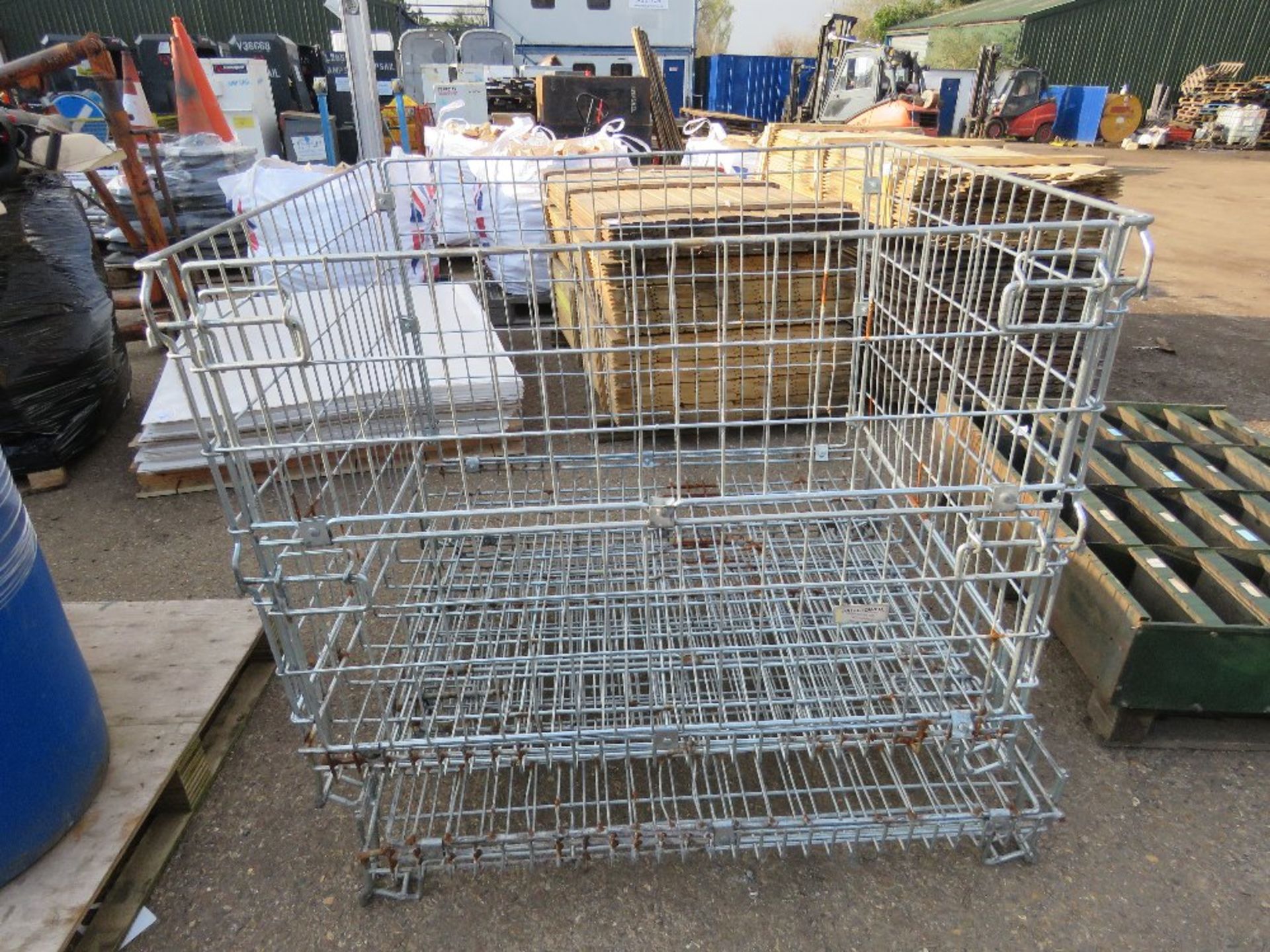 2 X METAL MESH SIDED FOLDING PALLET CAGES.....THIS LOT IS SOLD UNDER THE AUCTIONEERS MARGIN SCHEME, - Image 2 of 4