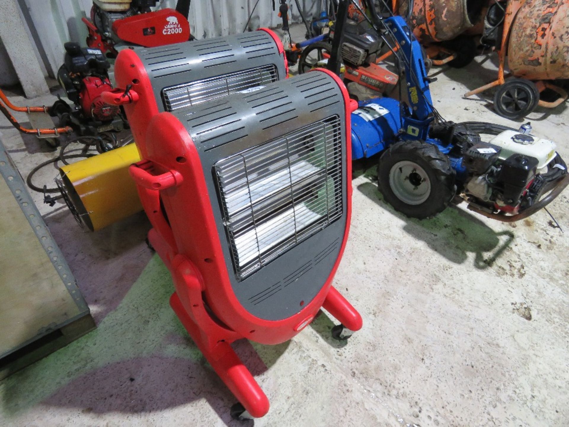 2NO 110VOLT RADIANT HEATERS.....THIS LOT IS SOLD UNDER THE AUCTIONEERS MARGIN SCHEME, THEREFORE NO V