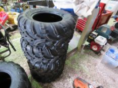 4NO QUAD BIKE/RTV TYRES, UNUSED 25X10.00-12