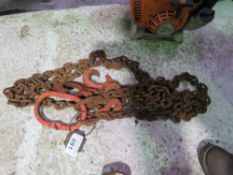SET OF 2 LEGGED LIFTING CHAINS, 8FT OVERALL LENGTH APPROX.