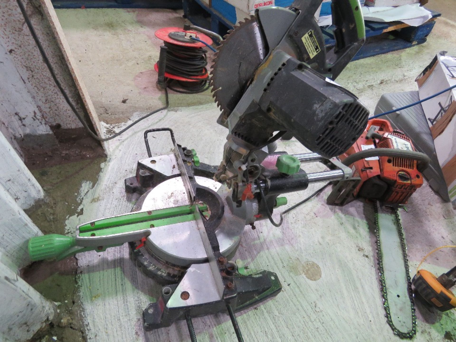 2 X MITRE SAWS, ELECTRIC POWERED - Image 4 of 9