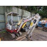 TAKEUCHI TB216 RUBBER TRACKED MINI EXCAVATOR YEAR 2020 BUILD. WITH ONE BUCKET, EXPANDING TRACKS SN