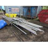 LARGE QUANTITY OF SCAFFOLD TUBES 7FT - 20FT LENGTH APPROX PLUS CLIPS AND STAIR TREADS AS SHOWN. T
