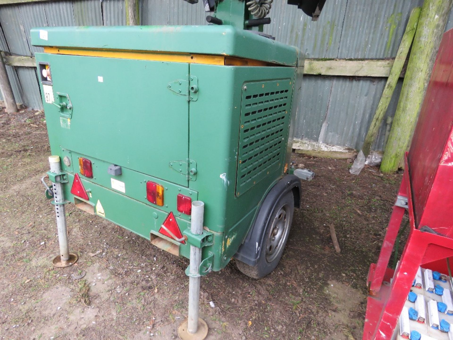 JCB TOWED LIGHTING TOWER WITH YANMAR 3 CYLINDER DIESEL ENGINE. TELESCOPIC MAST. - Image 4 of 11