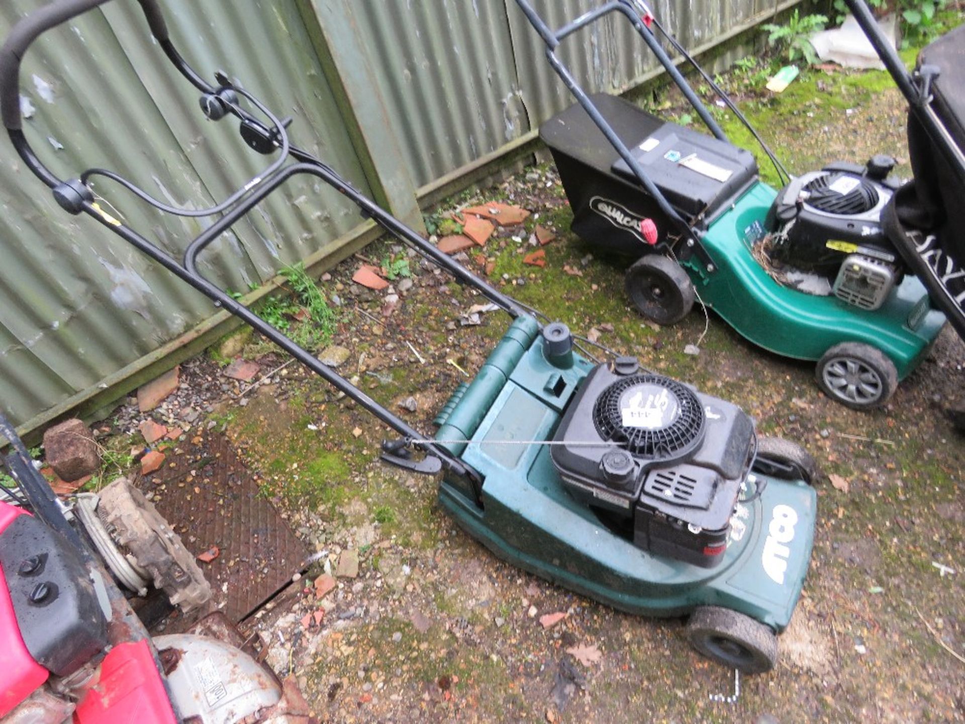 ATCO PETROL ENGINED ROLLER LAWNMOWER , NO COLLECTOR. THIS LOT IS SOLD UNDER THE AUCTIONEERS MARGIN