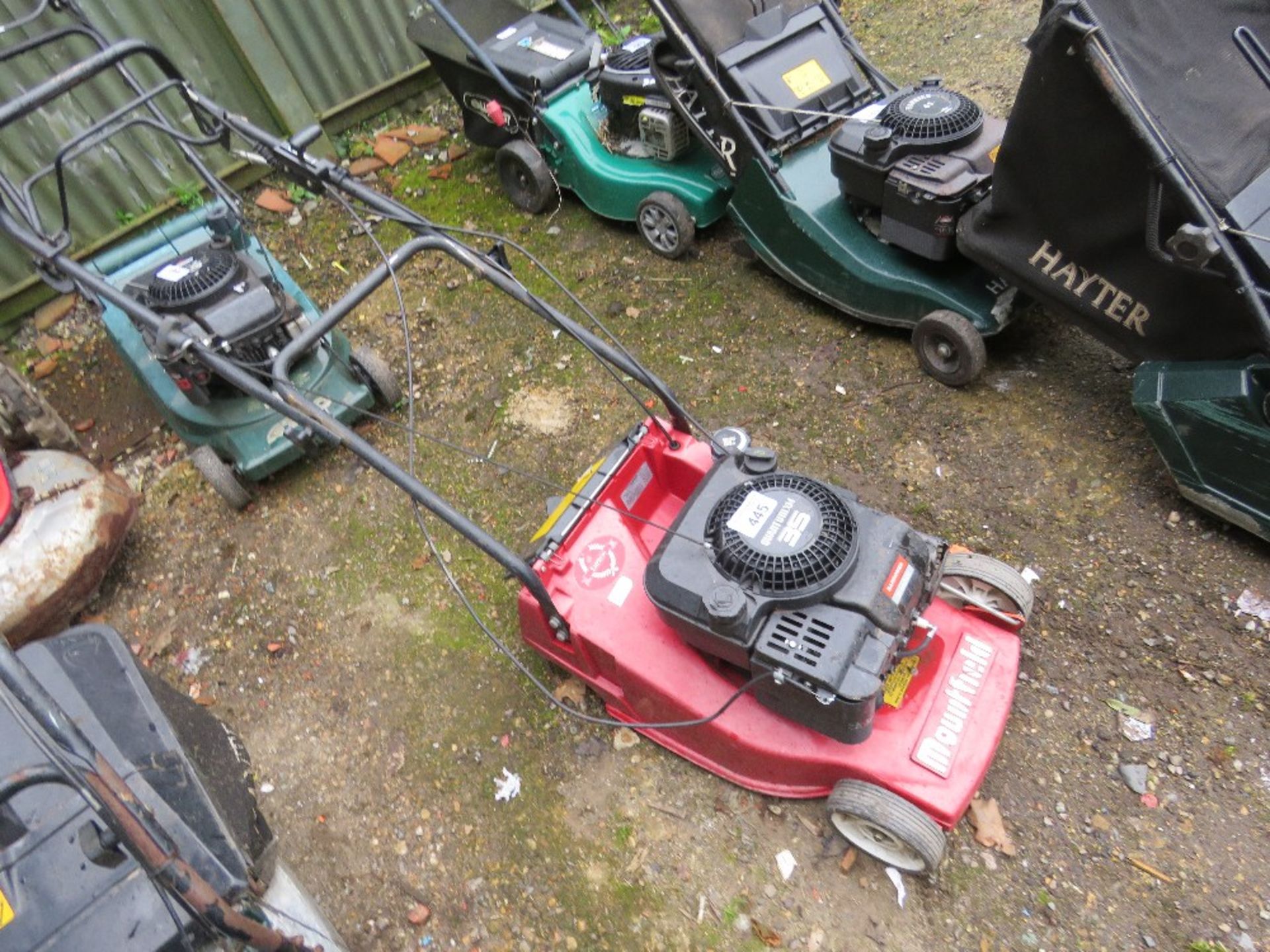 MOUNTFIELD PETROL ENGINED ROLLER LAWNMOWER , NO COLLECTOR. THIS LOT IS SOLD UNDER THE AUCTIONEERS M