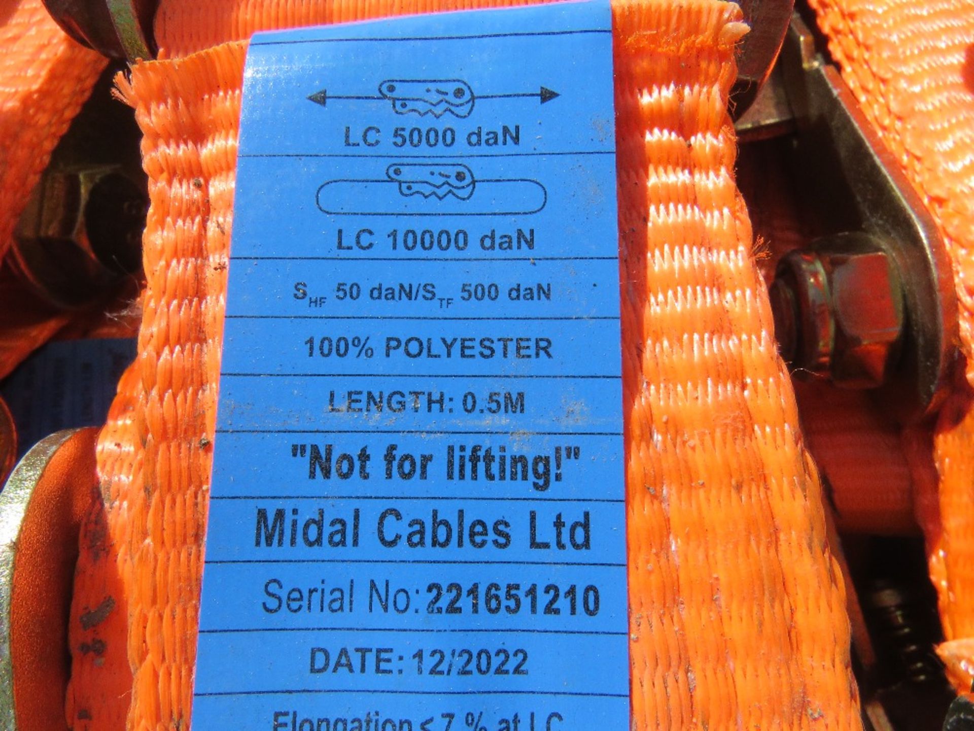 PALLET CONTAINING 50NO LITTLE USED EXTRA HEAVY DUTY RATCHET STRAPS, 10 TONNE RATED 9.5M LENGTH.....T - Image 4 of 4