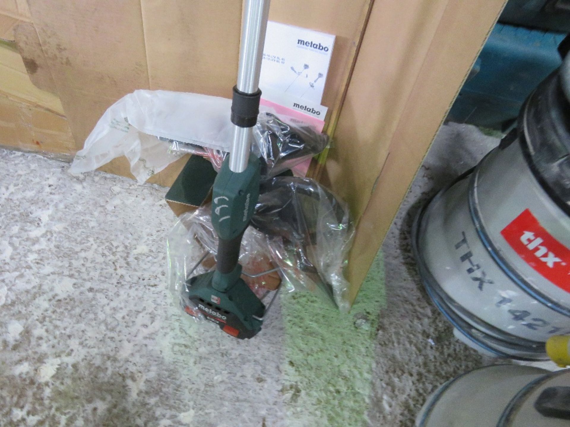 2 X METABO STRAIGHT SHAFT HD 36VOLT BATTERY BRUSH CUTTERS/STRIMMERS, NO BATTERIES, UNUSED. THIS L