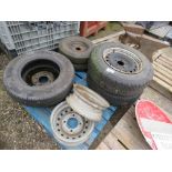PALLET OF ASSORTED WHEELS AND TYRES.