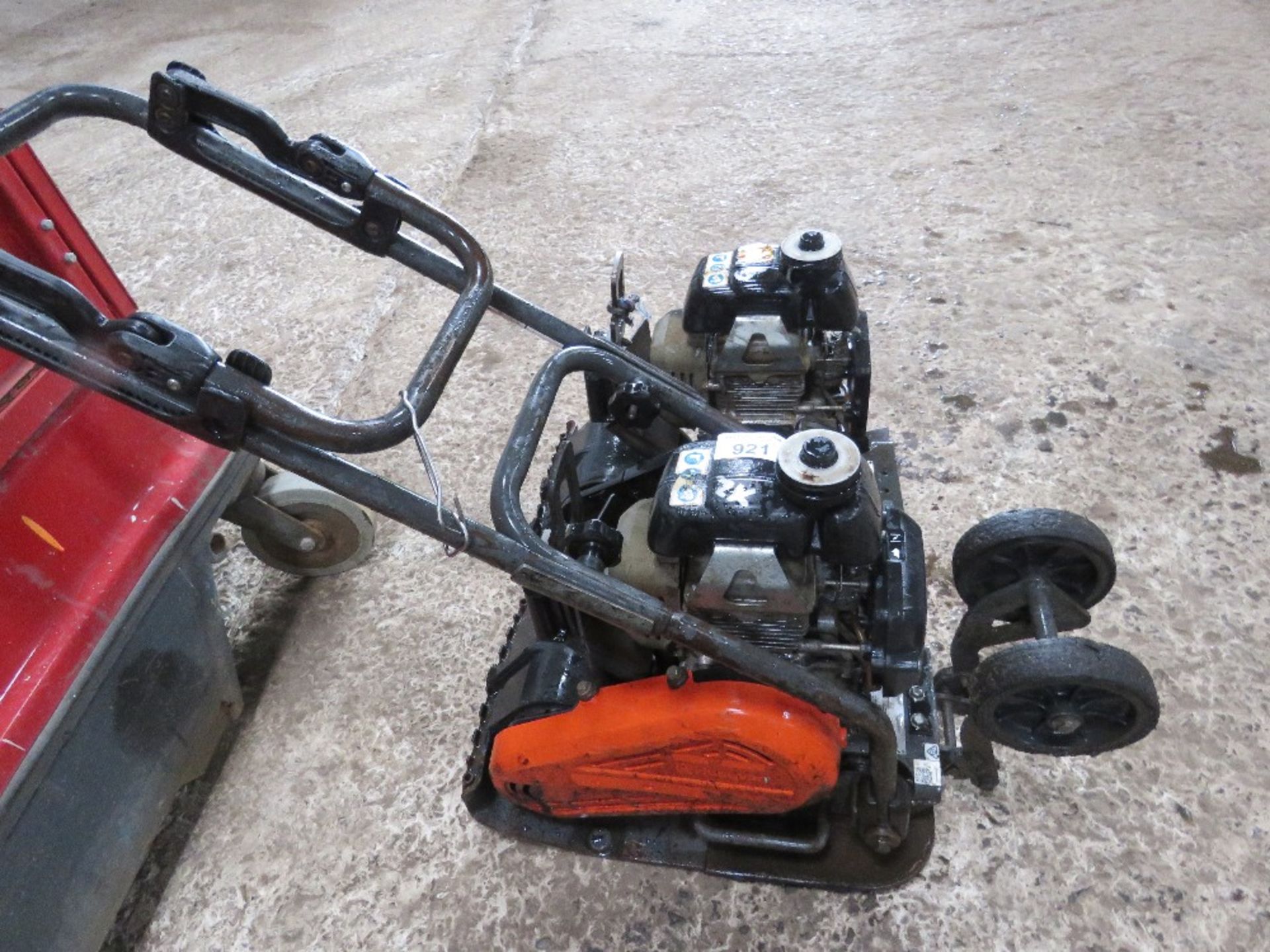 HUSQVARNA HONDA PETROL ENGINED COMPACTION PLATE PLUS ANOTHER FOR SPARES/REPAIR.