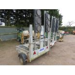 TRAFFIC LIGHT TRAILER AND LIGHTS (NO BATTERIES) INCLUDING A CHARGER UNIT.