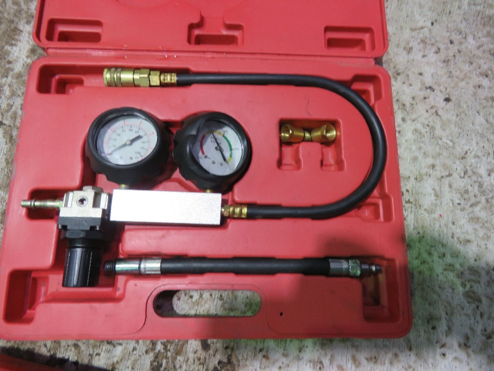 5 X BOXED VEHICLE REPAIR ITEMS INCLUDING CYLINDER LEAKAGE TESTER SET. SOURCED FROM GARAGE COMPANY LI