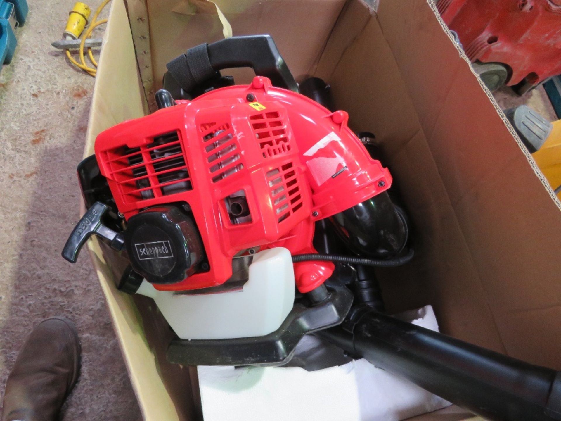 PETROL ENGINED BACKPACK BLOWER IN A BOX.